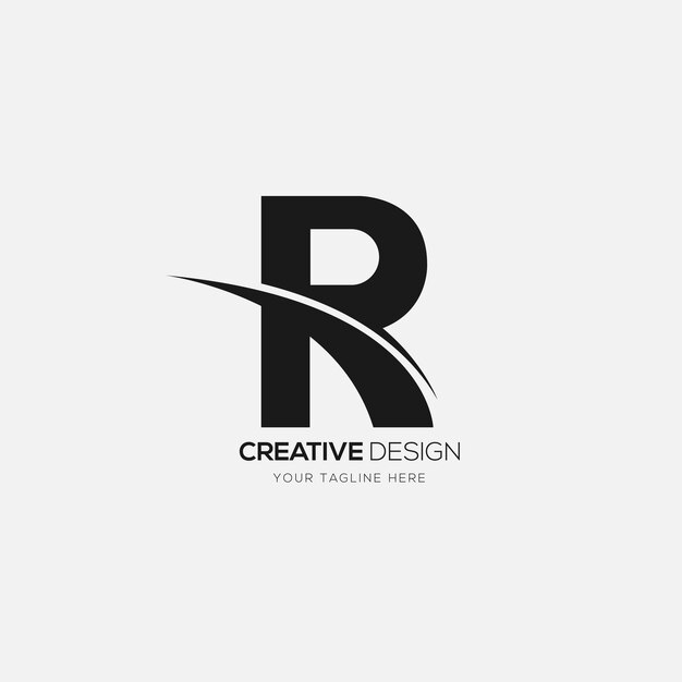 Elegant letter R creative abstract logo design