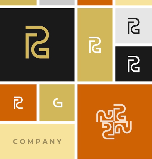 Elegant letter r and g logo design