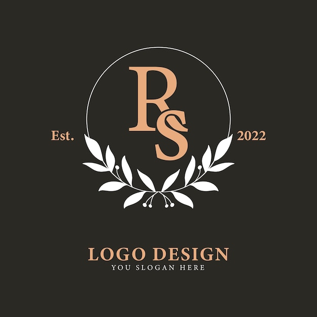 Elegant letter R and s logo vintage branding template design