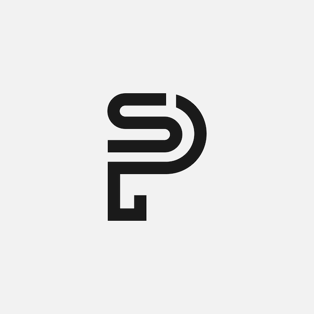 Elegant letter Sp of Ps minimalistisch logo