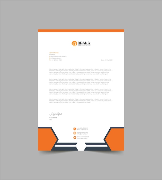 Elegant Letterhead Pad Template Design