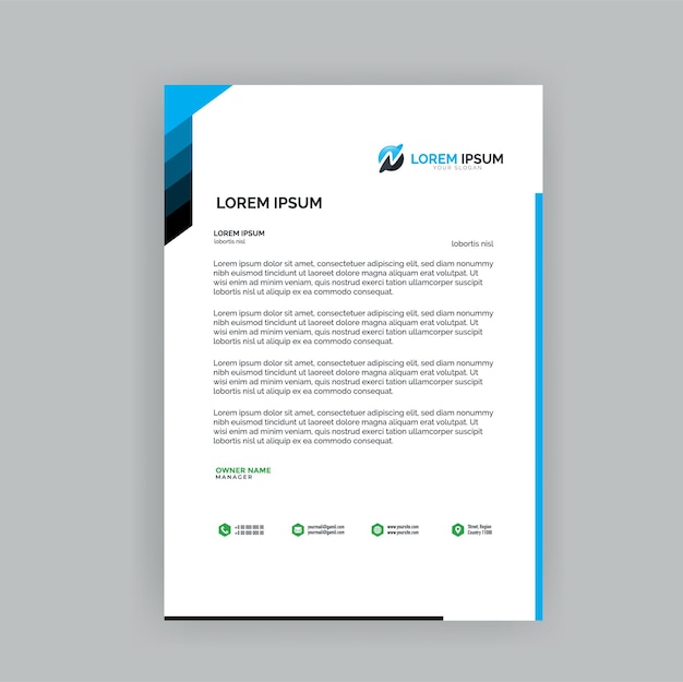 Vector elegant letterhead template design in minimalist style