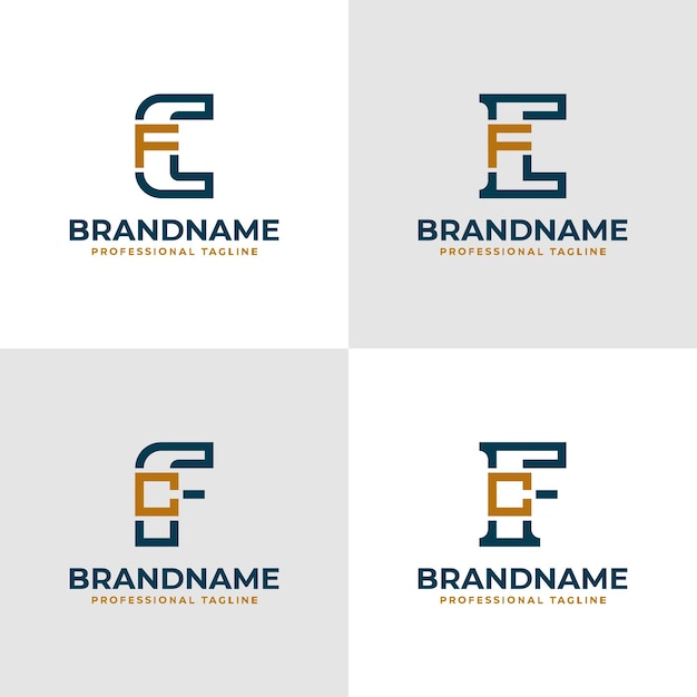 Vector elegant letters cf and fc monogram logo suitable for business with cf or fc initials