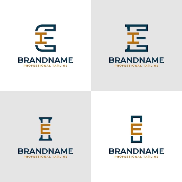Elegant Letters EI en IE Monogram Logo geschikt voor zaken met EI of IE initialen