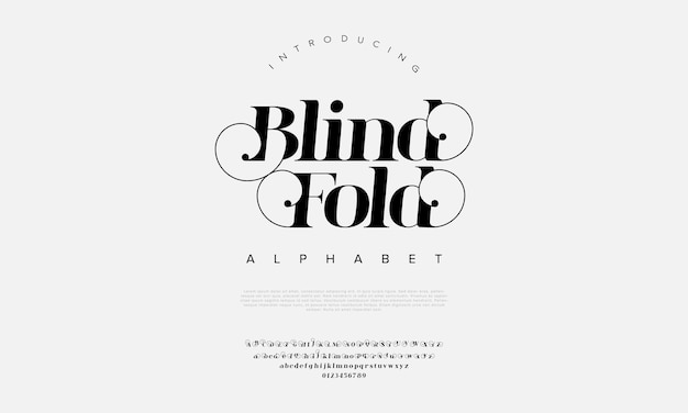 Elegant lettertype en nummer van alfabetletters Klassieke belettering Minimale modeontwerpen Typografie