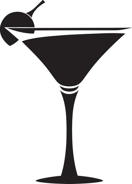 Elegant Libations Black Drink Iconic Concept Indulgent Spirits Vector Black Cocktail Symbolic Mark