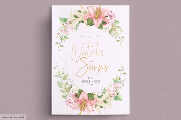 Elegant lily wedding card set