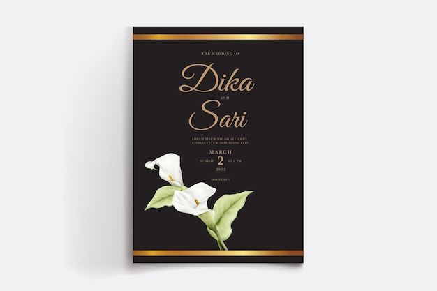 Elegant lily wedding card set