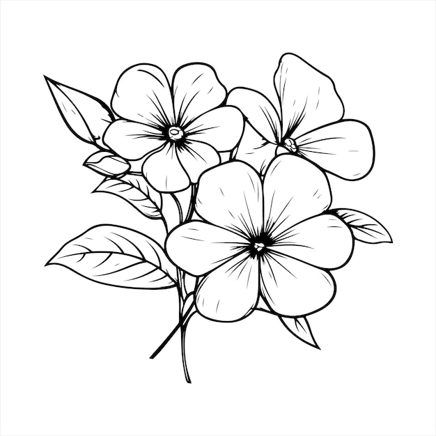우아 한 라인 아트 꽃