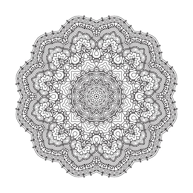 Elegant line art mandala design