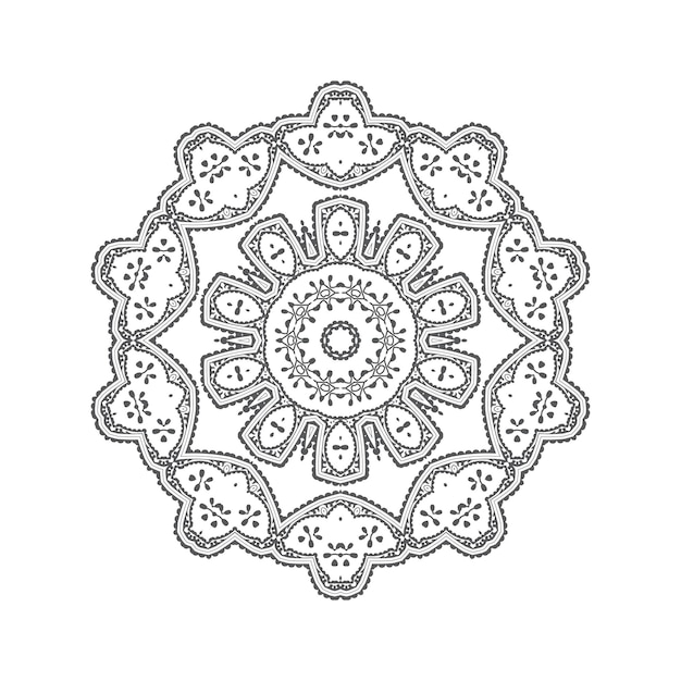 Design elegante della linea arte mandala