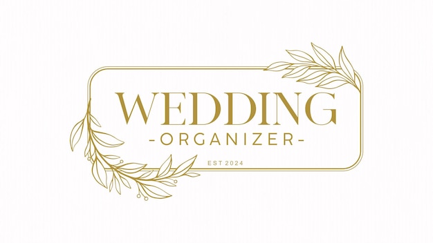 Elegant line art wedding organizer logo