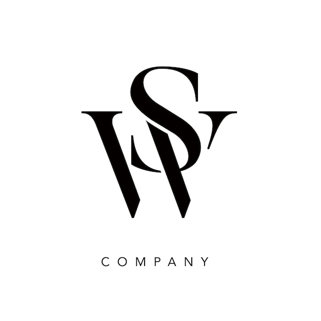 Elegant line curve vector logotype Premium letter SW or WS logo design Luxury linear creative