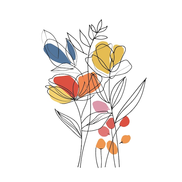 Элегантный рисунок листьев цветов для приглашений и открыток