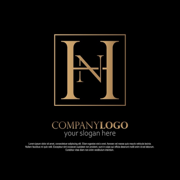 Vettore elegante logo hn