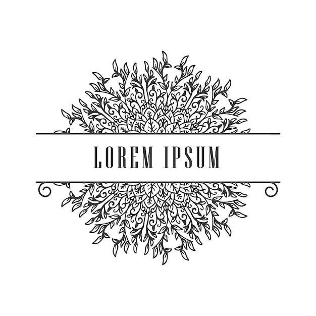 Elegant logo met mandala bloemen