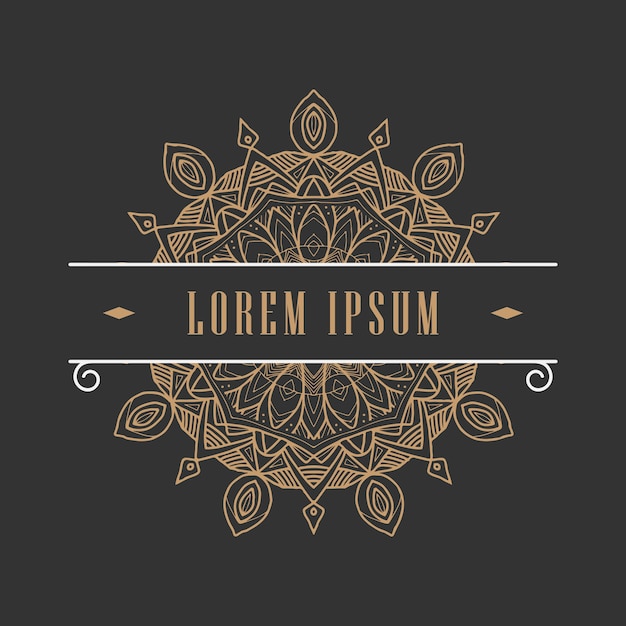 Elegant logo met mandala bloemmotief