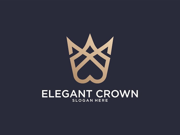 Elegant logo-ontwerp met kroonlijn