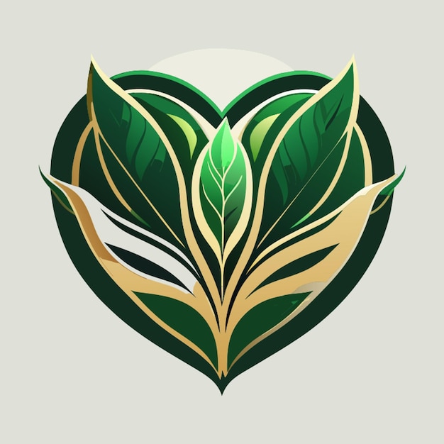 an elegant logo showcasing a stylized leaf with delicate veins forming a heart shape at its center