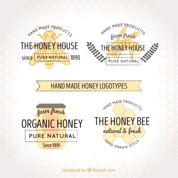 ベクトル 蜂蜜の生産のためのエレガントなロゴ