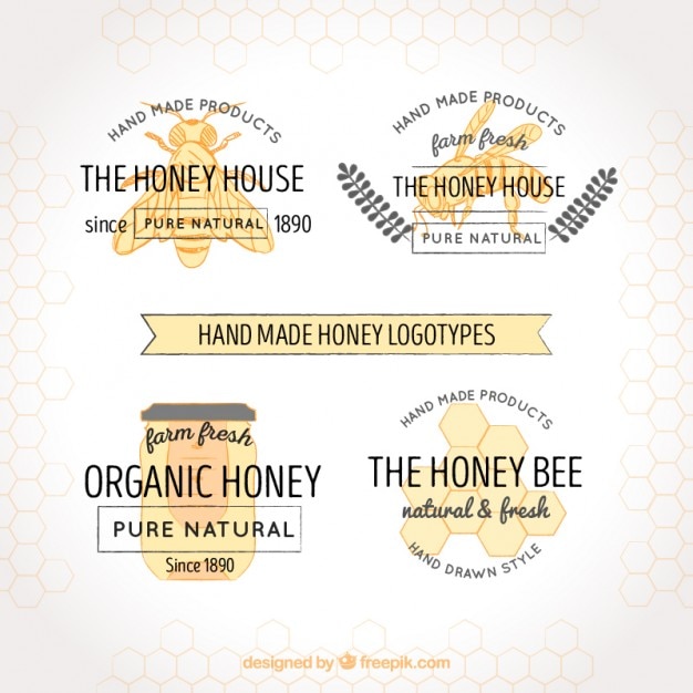 Vector elegant logos for honey producers