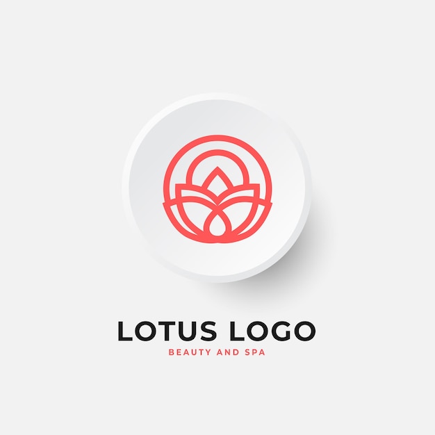 Vettore concetto di logo elegante fiore di loto