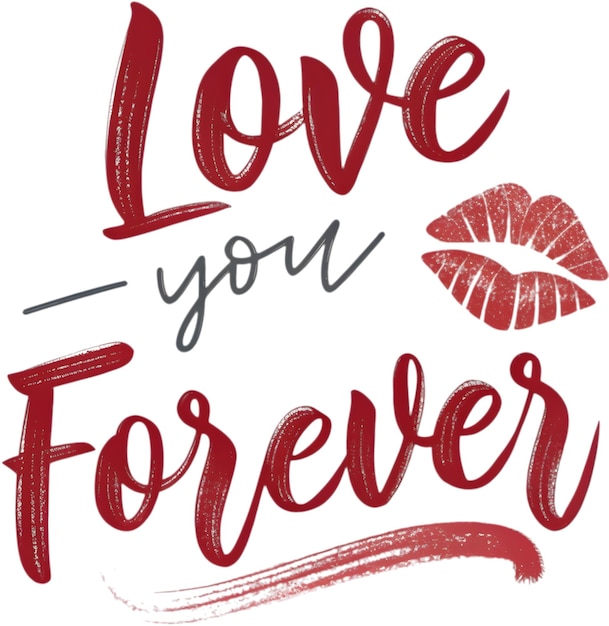 elegant love you forever calligraphy clipart with beautiful romantic script design
