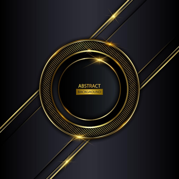 Elegant luxe goud cirkelvormige vorm abstract achtergrond vector