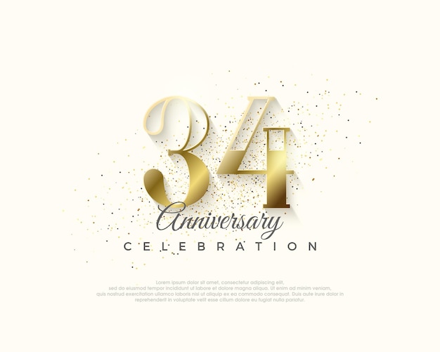 Elegant and luxurious 34th anniversary design Premium vector for poster banner celebration greeting