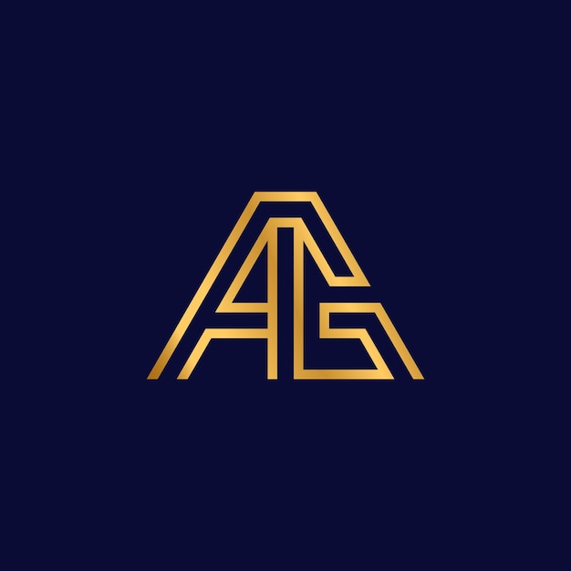 Premium Vector | Elegant luxury ag gold logo