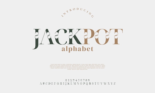 Vector elegant luxury alphabet letters font and number classic lettering minimal fashion design typography
