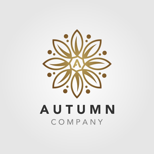 Design di lusso elegante mandala fiore autunno logo