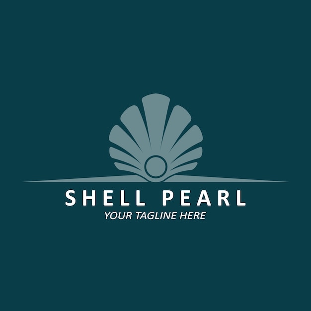 Элегантный роскошный дизайн логотипа красоты Shell Pearl Jewellery подходит для наклеек, баннеров, плакатов компаний