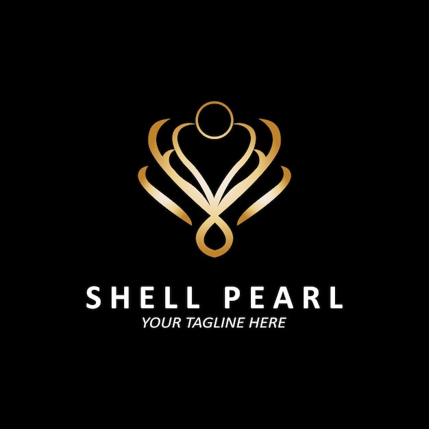 Elegant Luxury Beauty Logo Design Shell Pearl Jewellery suitable for stickers banners posters companies