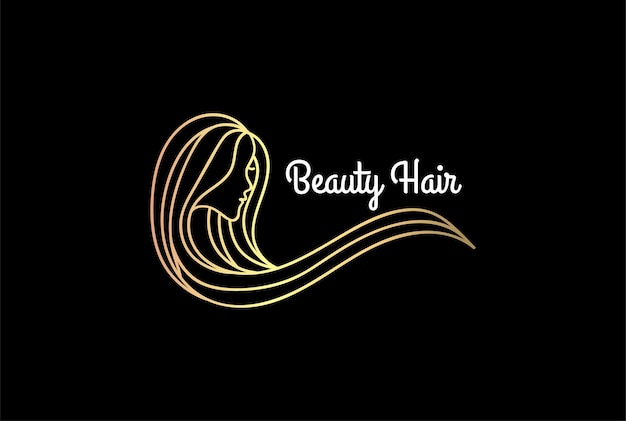 Vector elegant luxury beauty woman girl lady female hair logo design vector