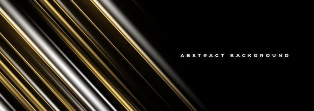 Elegant luxury black and gold abstract 3D banner