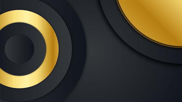 Elegant luxury black and gold abstract design background with circles