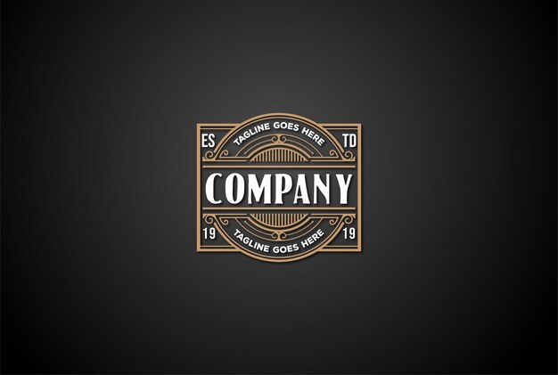 Elegante lusso vuoto bordo cornice distintivo emblema etichetta logo design vector