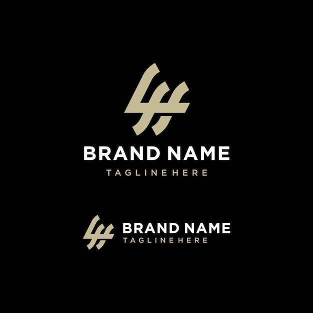 Elegant luxury bold monogram letter lh logo design