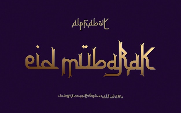 Elegant and a luxury font for Ramadan premium vector