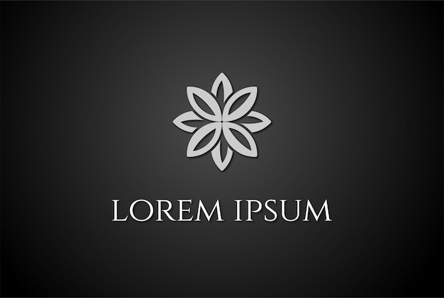 Elegant luxury geometric flower leaf logo design vector