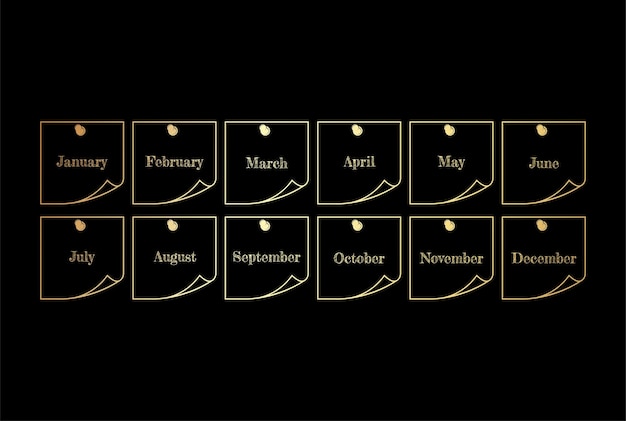 Элегантные роскошные золотые бумажные булавки Месяц для списка дел