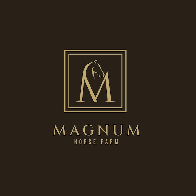 Elegant luxury letter m monogram horse logo letter m horse logo horse head logo