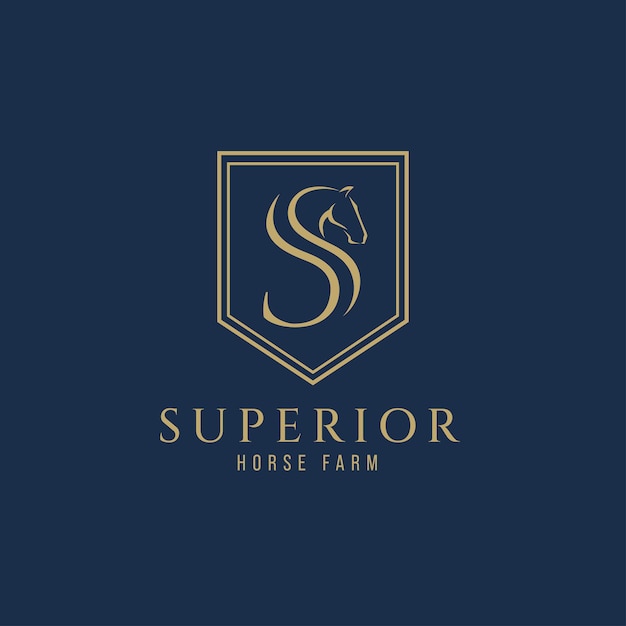 Vector elegant luxury letter s or ss monogram horse logo letter s or ss horse logo horse head logo