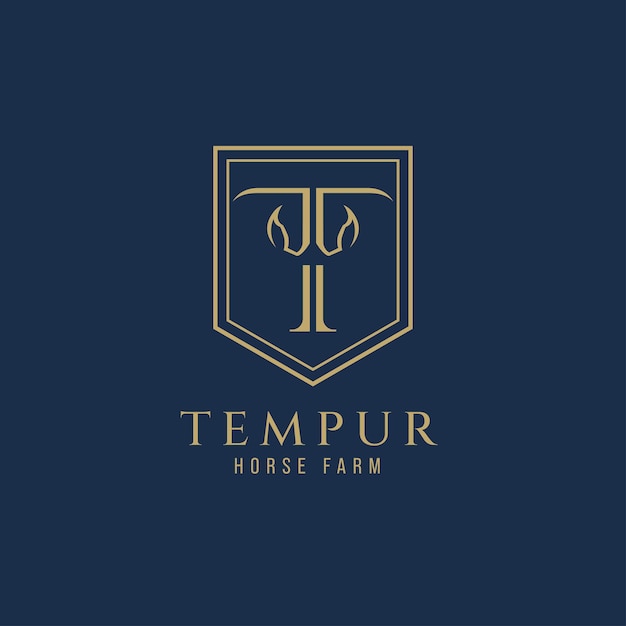 Vector elegant luxury letter t monogram horse logo letter t horse logo horse head logo