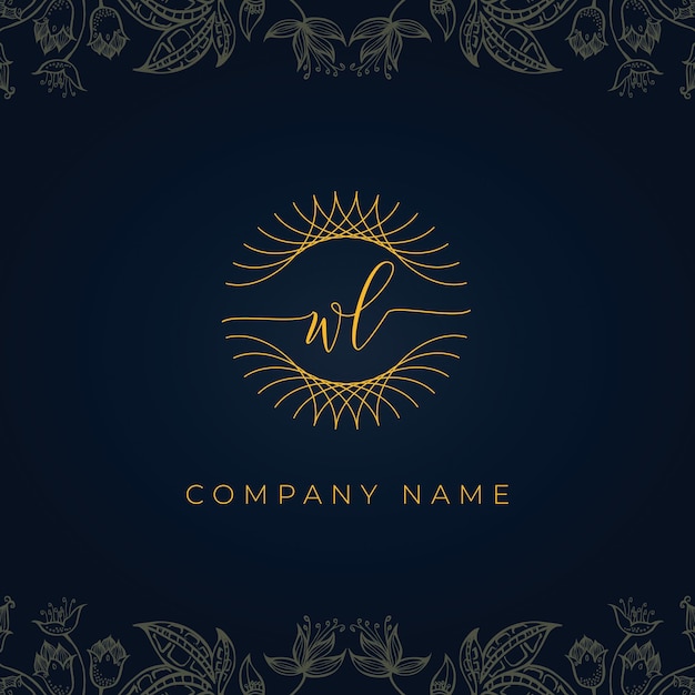 Elegant luxury letter WL logo This icon incorporate with abstract rounded thin geometric shape