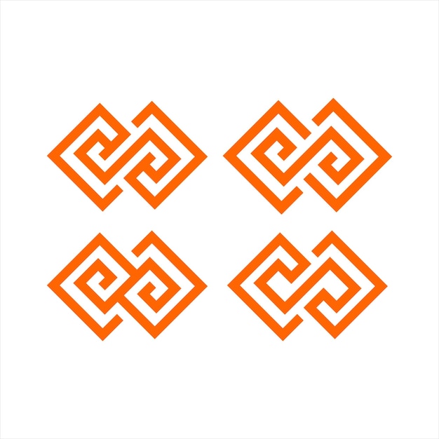 文字Sロゴセットのインスピレーションとエレガントな豪華なラインパターン