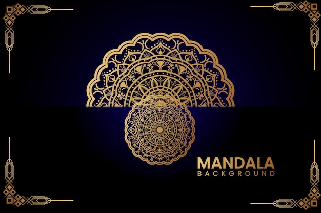 Elegant Luxury mandala background with gold decorations