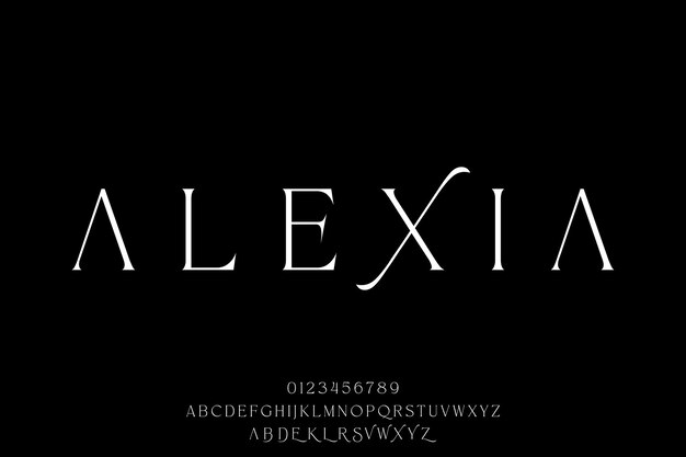 Elegant luxury minimalist serif display font vector with stylistic alternate