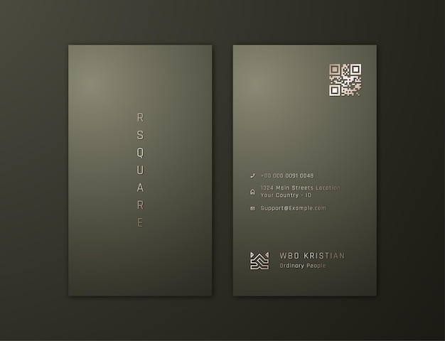 Elegant luxury vertical business card template